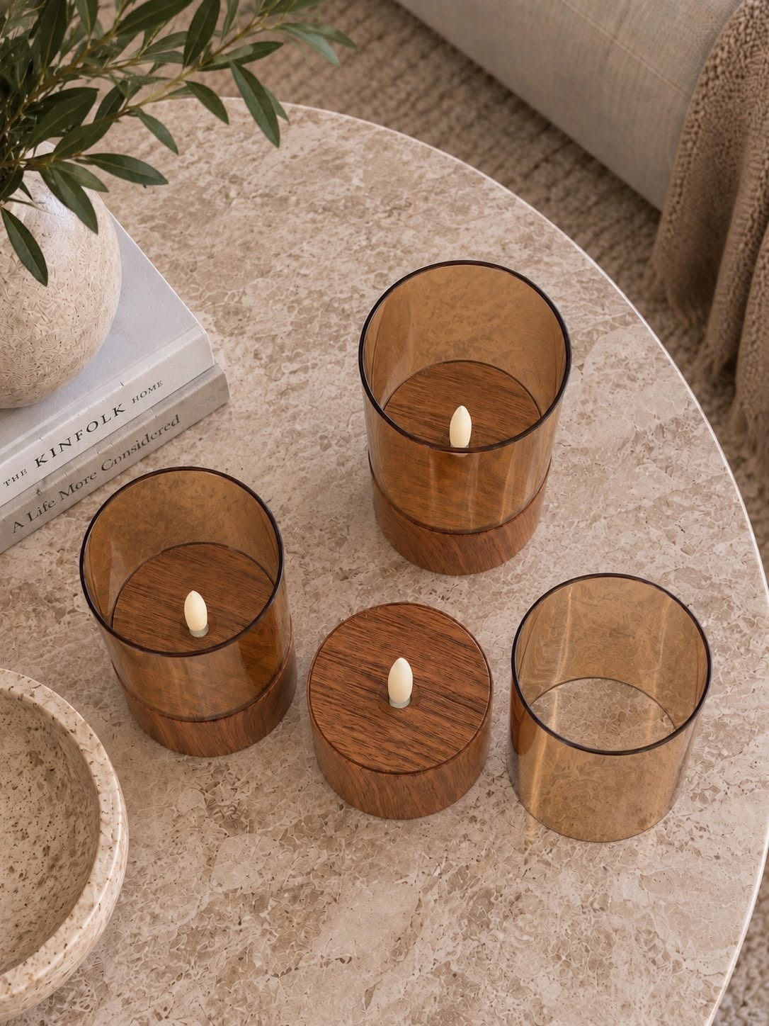Lot de 3 bougies - Convient à une utilisation en intérieur comme en extérieur