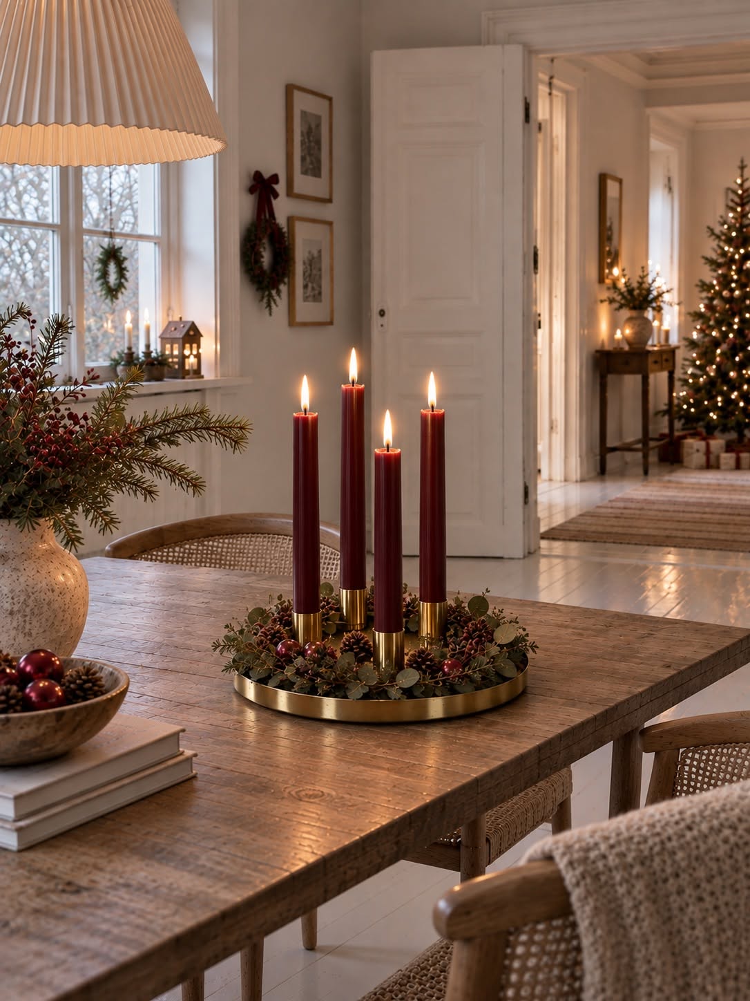 Plateau avec 4 porte-bougies - Gold
