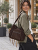 Crossbody Raw Boheme XL – Cuir suédé brun
