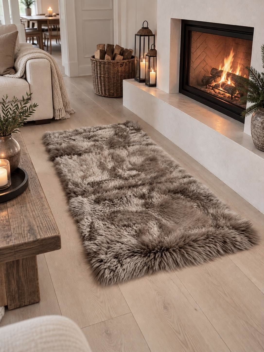 Tapis en peau de mouton - 70x140 Moka