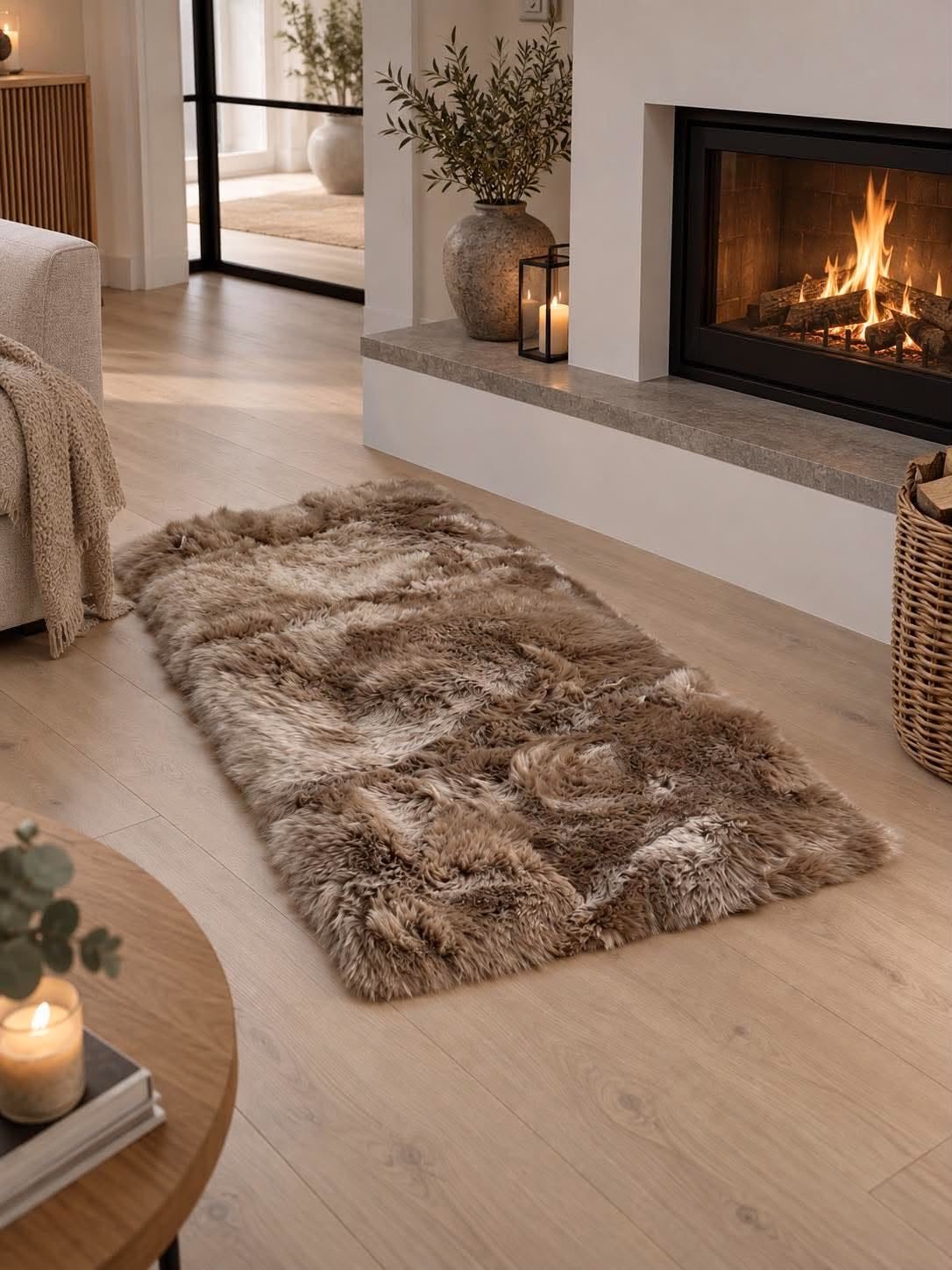 Tapis en peau de mouton - 70x140 Taupe