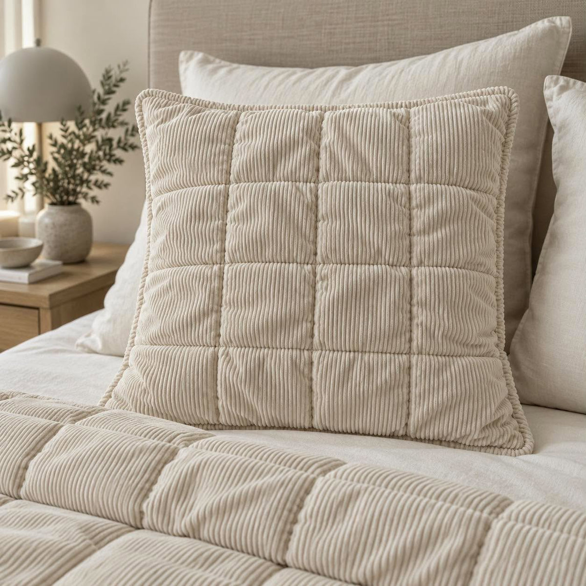 Housse de coussin en velours - Sable