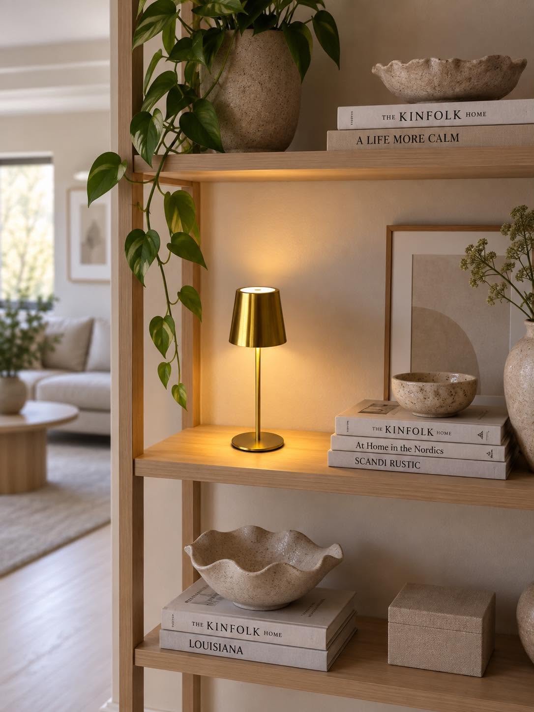 Mini lampe de table LED rechargeable – gold 24 cm
