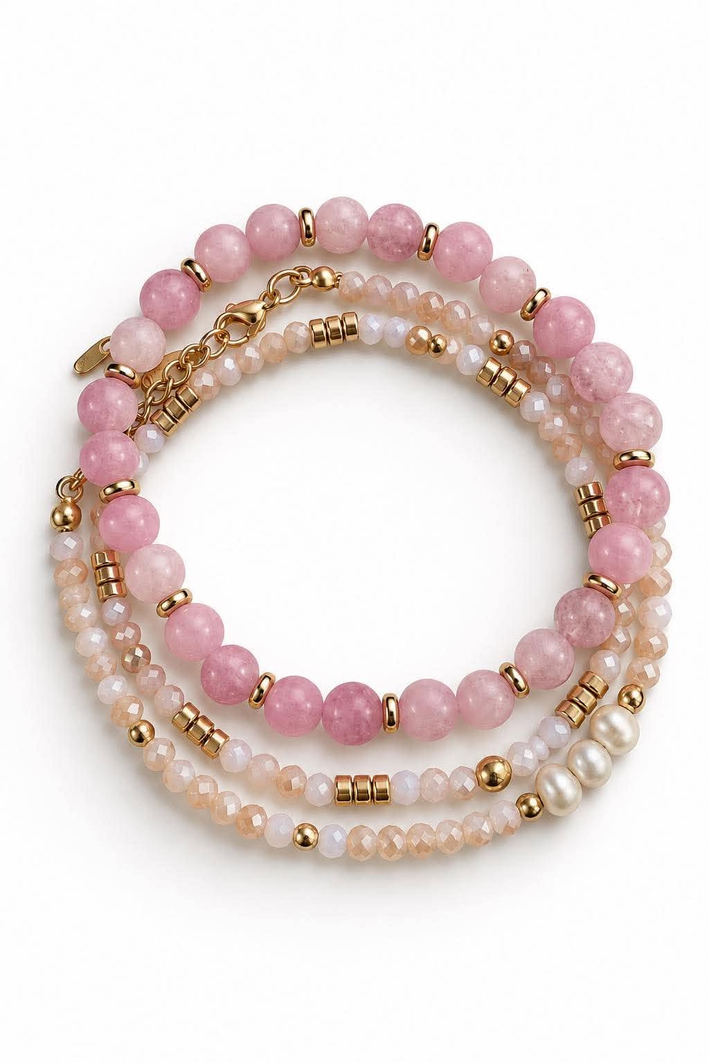 Bracelets GISELE Rose – Set de 3 pièces