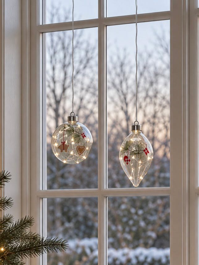 Boules de Noël avec lumière LED