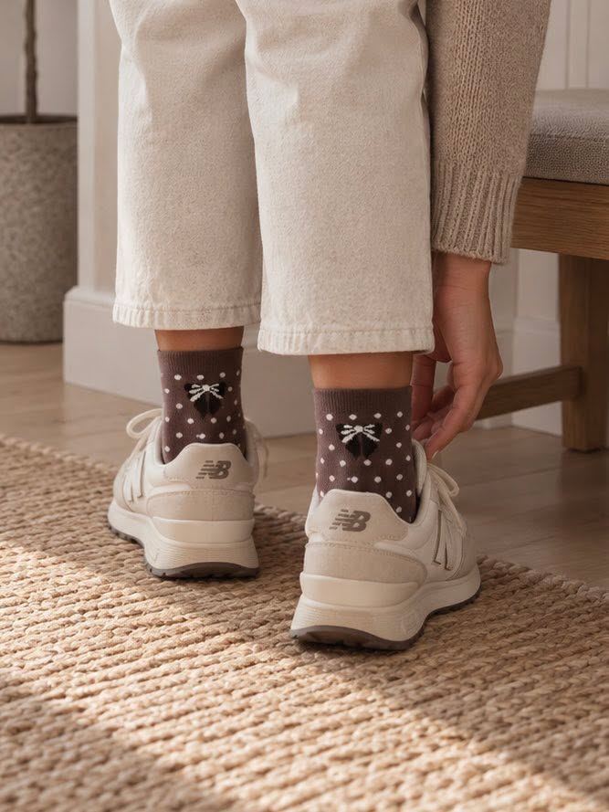Chaussettes à pois et nœud - 37-41