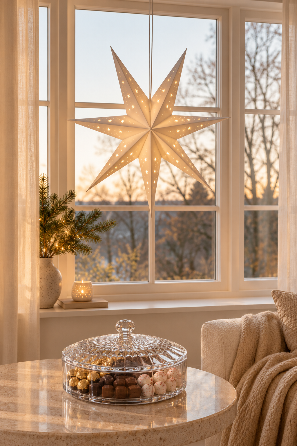 Étoile 60 cm avec lumière et minuterie