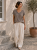T-shirt Cozy mélange de lin - Brown