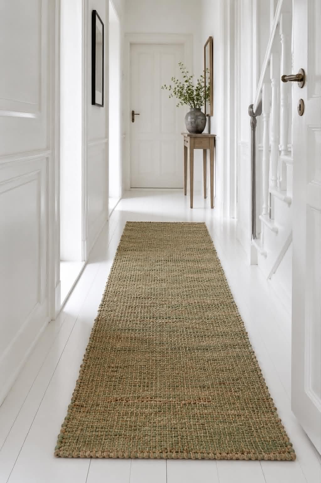 Tapis en cuir d'olive et jute – 70x200