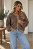 Cardigan Mille rayé - Dark brown