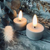 Lot de 8 bougies chauffe-plat LED - Gris chaud avec télécommande