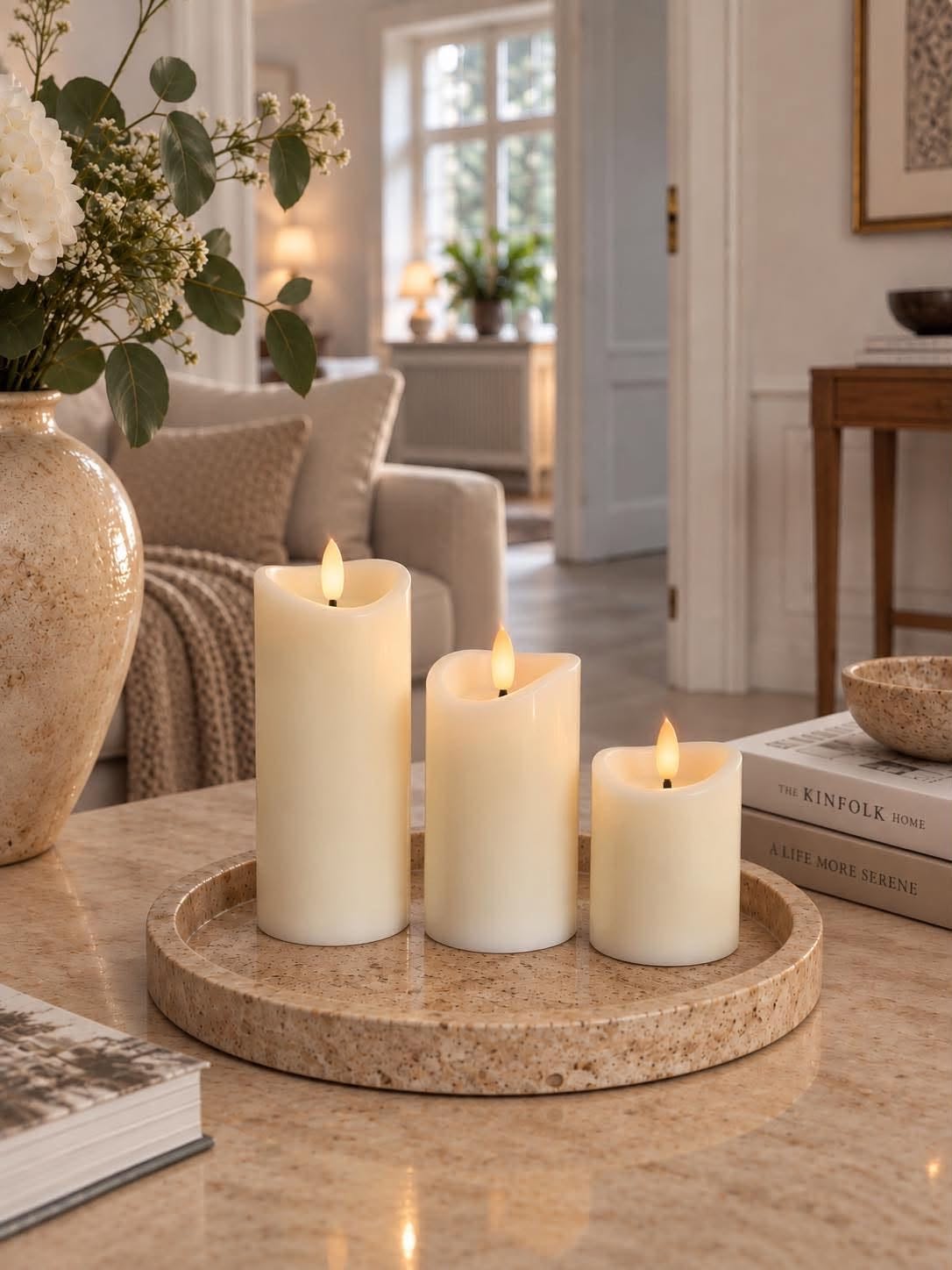 Bougies LED cylindriques avec 3 bougies