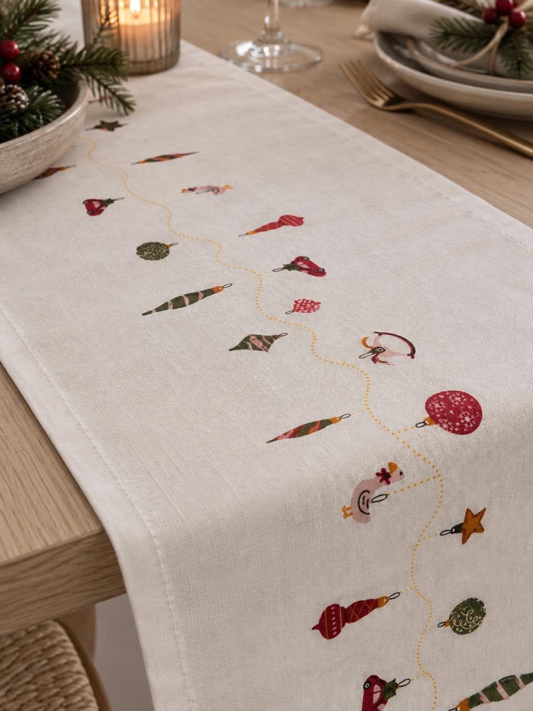 Chemin de table Noël 40x140