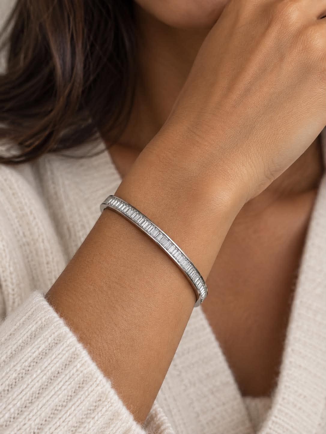 Bracelet jonc FILUCA - acier inoxydable - CZ