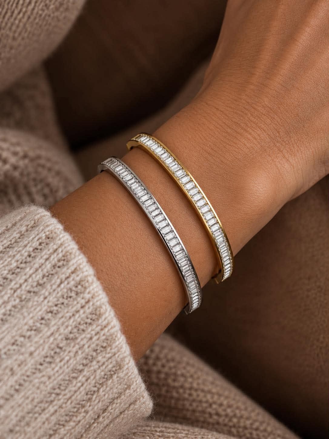 Bracelet jonc FILUCA - acier inoxydable - CZ