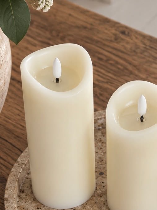 Bougies LED cylindriques avec 3 bougies