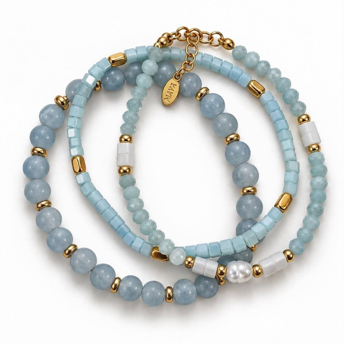 Bracelets GISELE Skyblue – Ensemble de 3 pièces