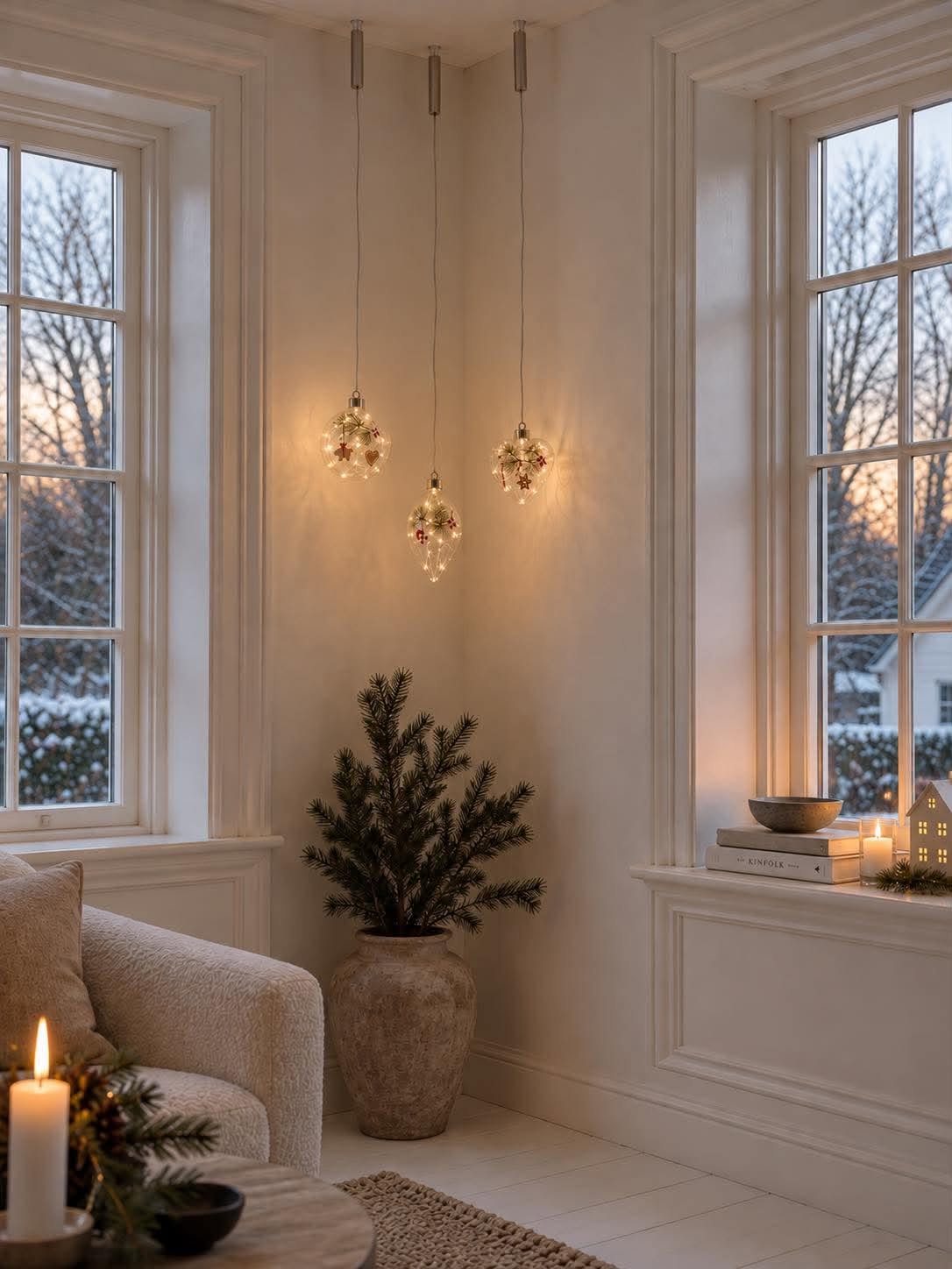 Boules de Noël avec lumière LED