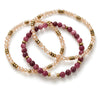 Bracelets Leah Bordeaux/Nature – Lot de 3 pièces