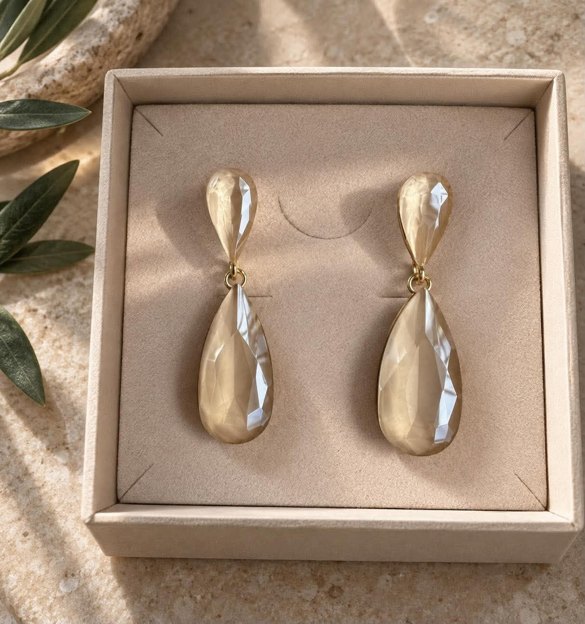 Boucles d’oreilles Maise goutte - Champagne