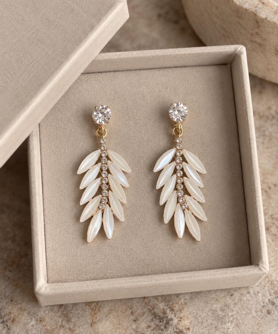 Boucles d’oreilles Feather - White