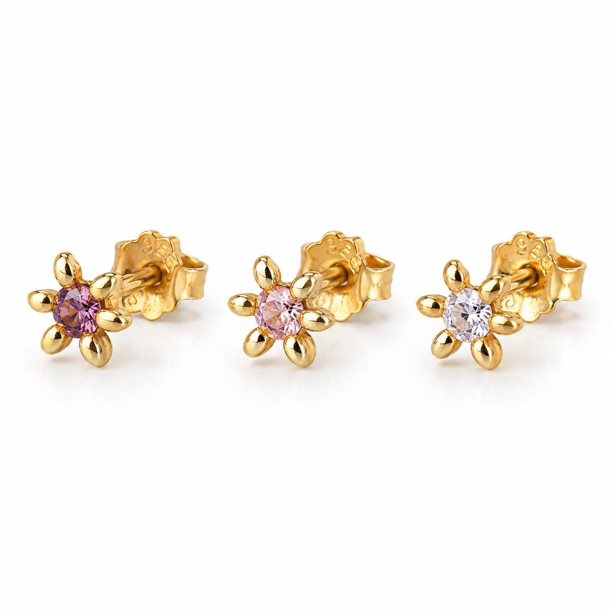 Box mix GIA brun, rose, transparent plaqué or 18K