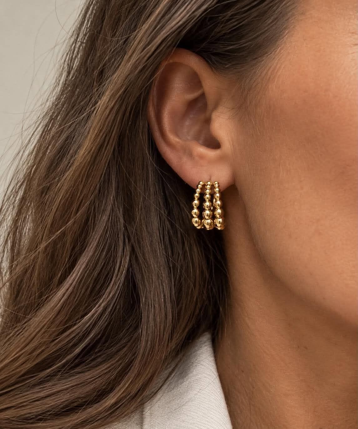 Boucles d’oreilles Minna plaquées or - Résistantes à l’eau