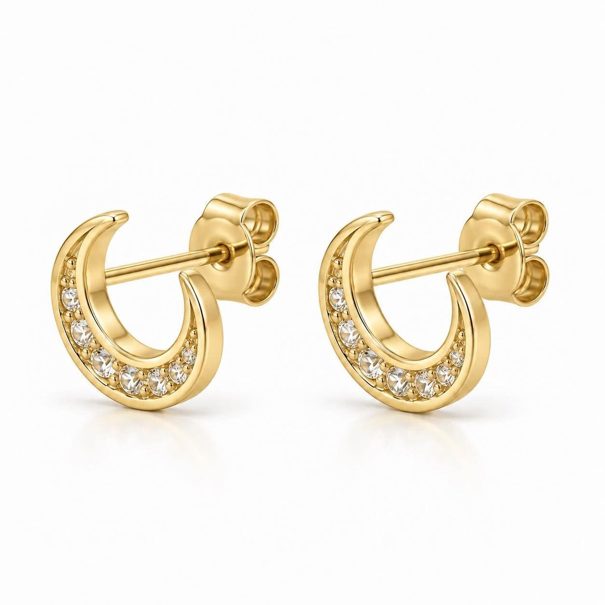 Puces d'oreilles Marleen plaquées or 18K en argent Sterling