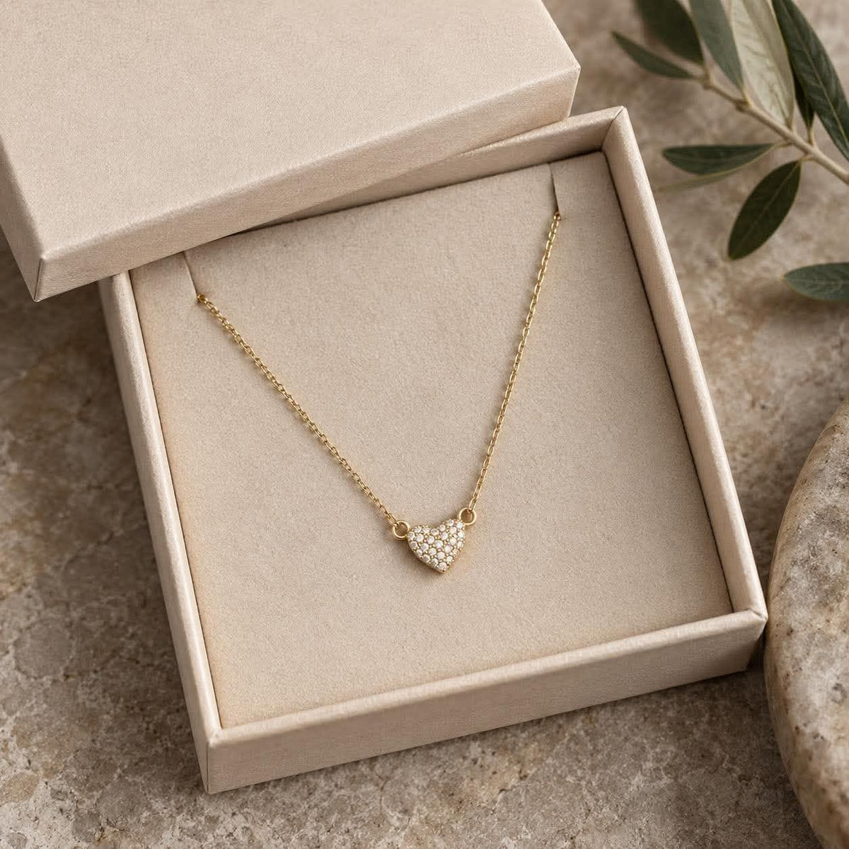 Collier Irina plaqué or 18 carats - Cœur avec zirconiums