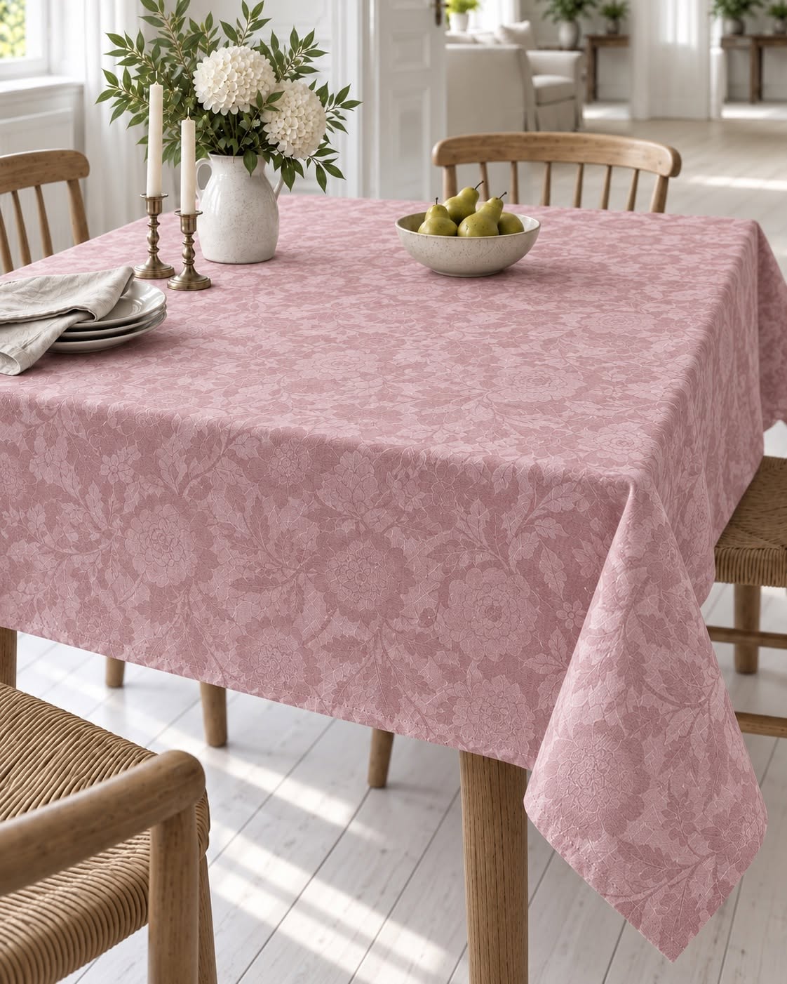 Nappe JACQUARD flower - Rose