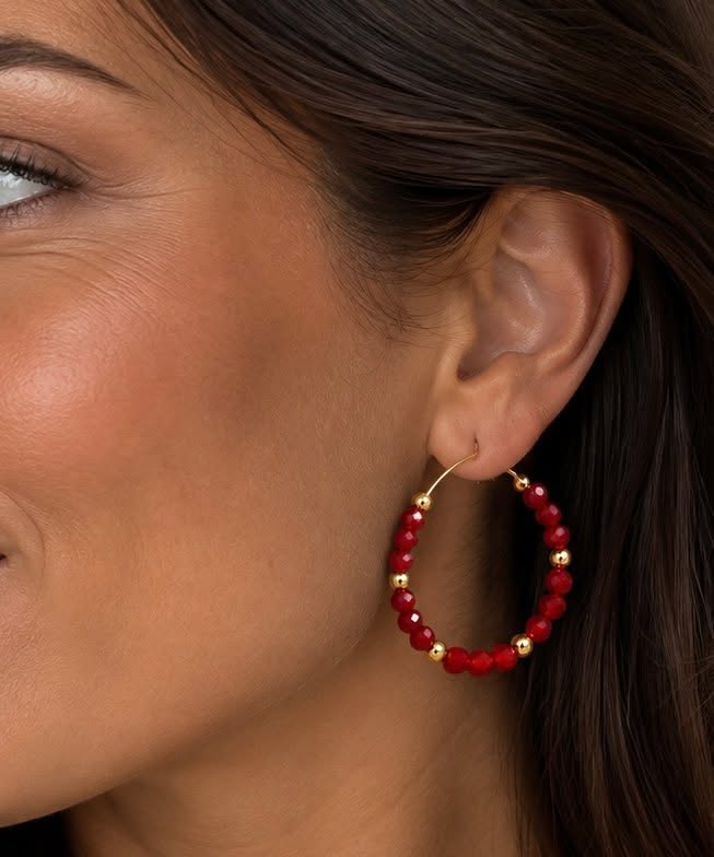 Boucles d’oreilles Merle – Rouge