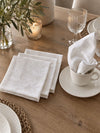 Serviettes de table JACQUARD blanches - 4 pcs