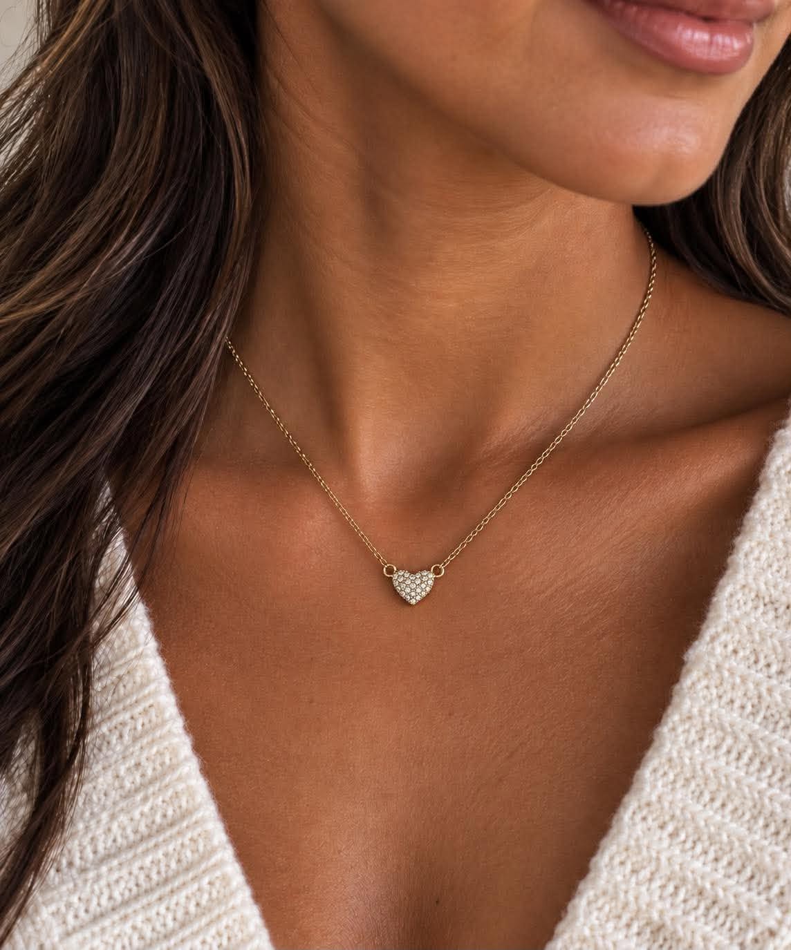Collier Irina plaqué or 18 carats - Cœur avec zirconiums