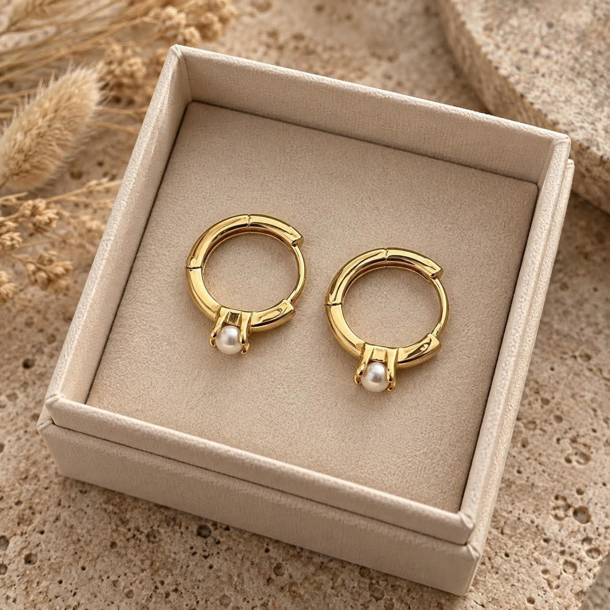 Boucles d’oreilles Dee plaqué or 18K en argent sterling