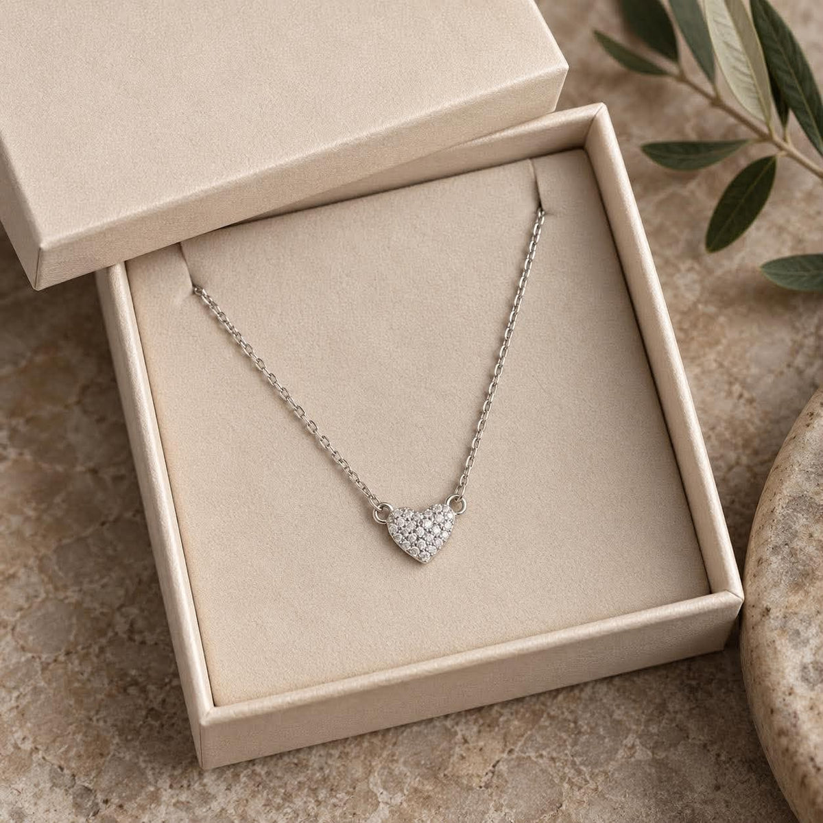 Collier Irina Argent Sterling - Cœur avec Zircones