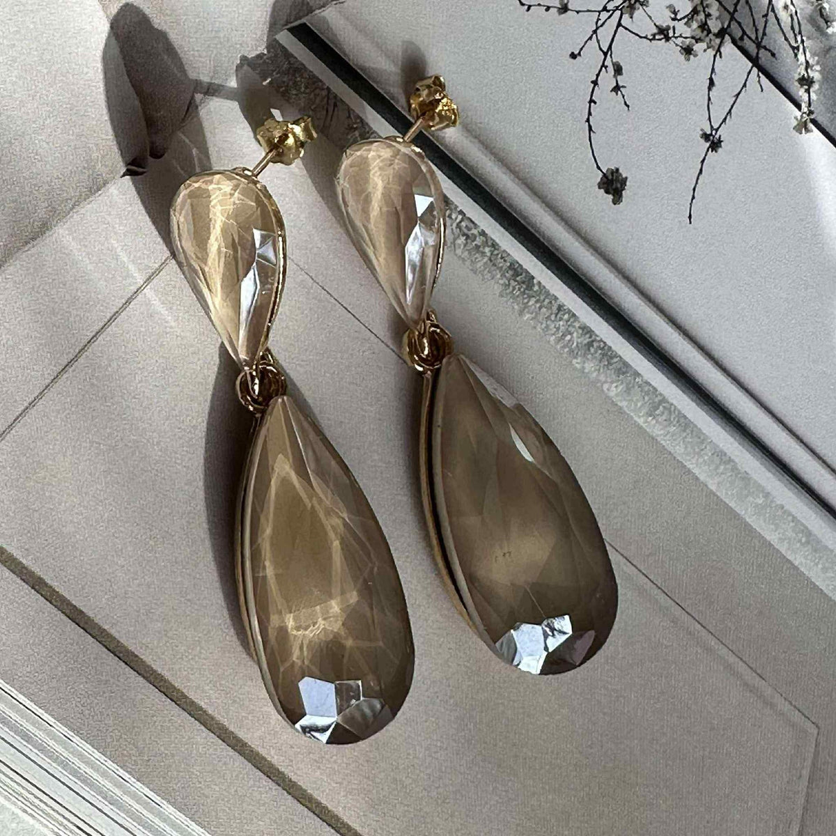 Boucles d’oreilles Maise goutte - Champagne