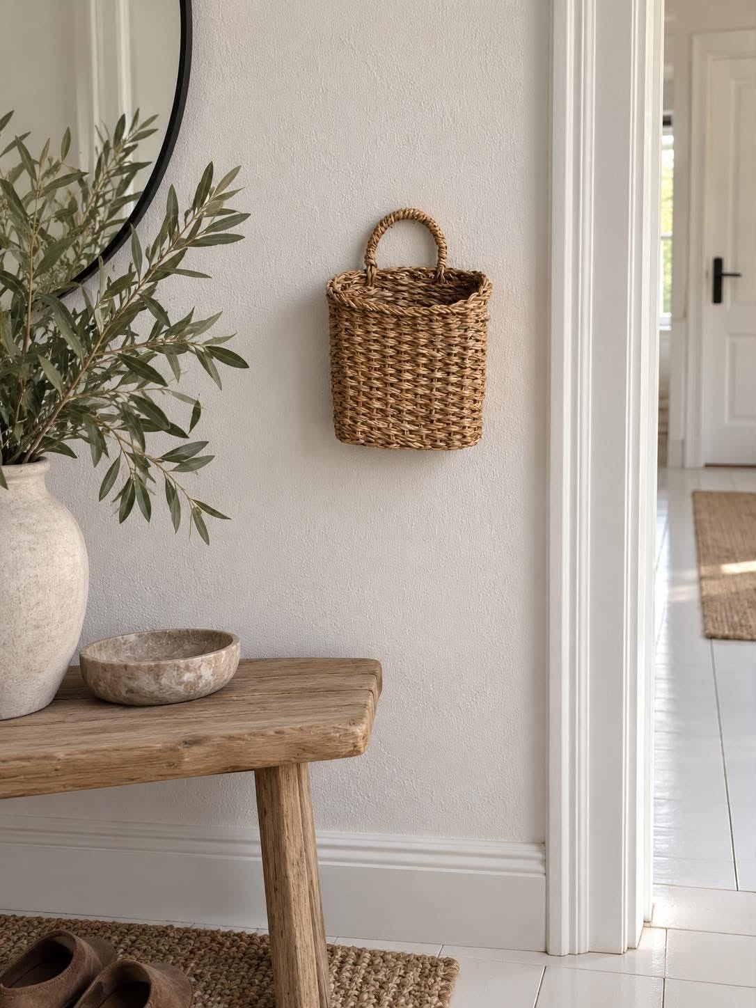 Panier suspendu en herbes marines