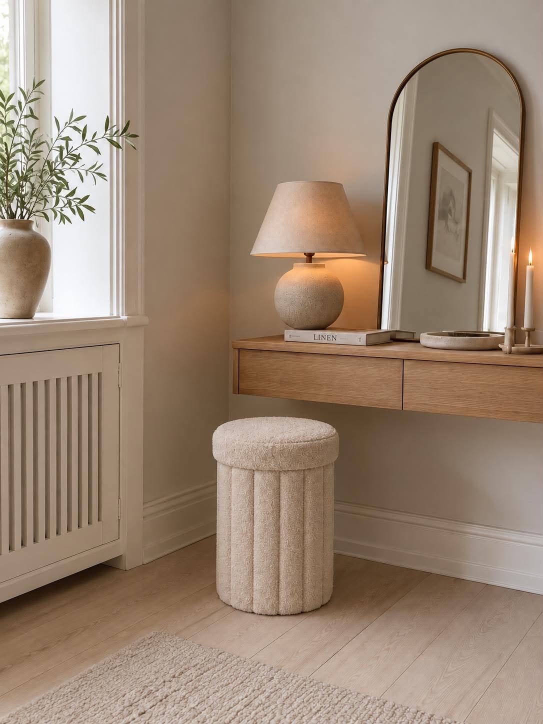 Pouf avec rangement - Beige