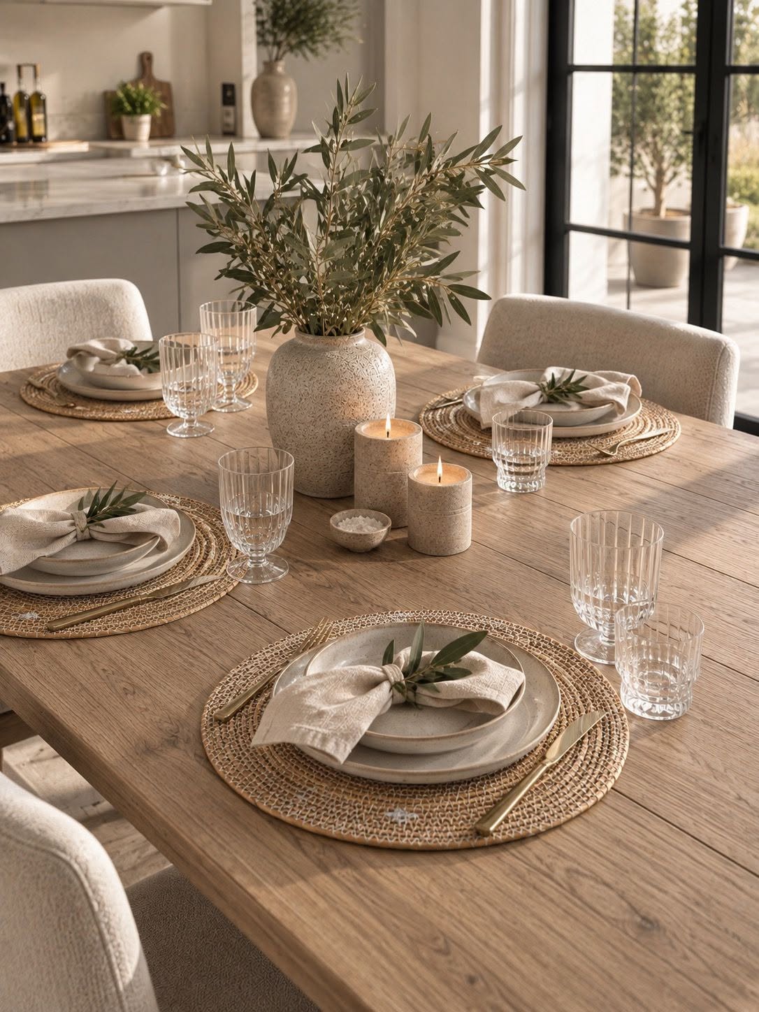 Rond de table en herbe marine - Naturel