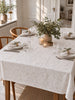 Nappe JACQUARD flower - Blanc