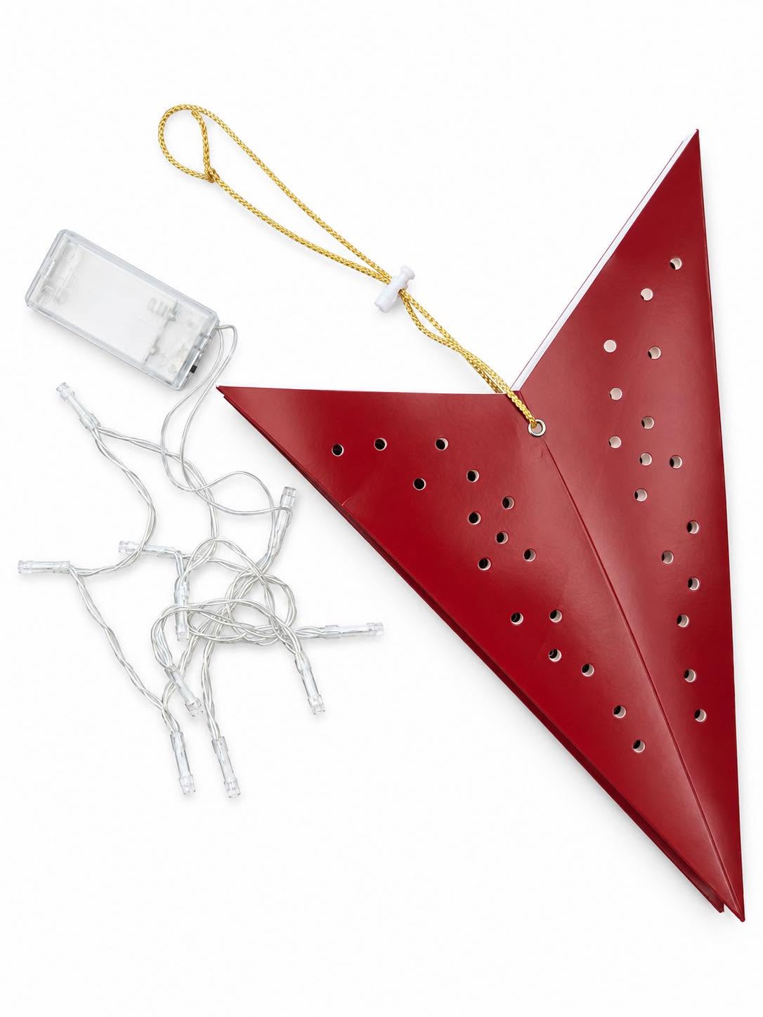 Étoile avec lumière LED - Rouge 60 cm