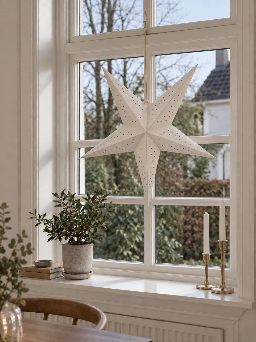 Étoile avec lumière LED - Blanche 60 cm