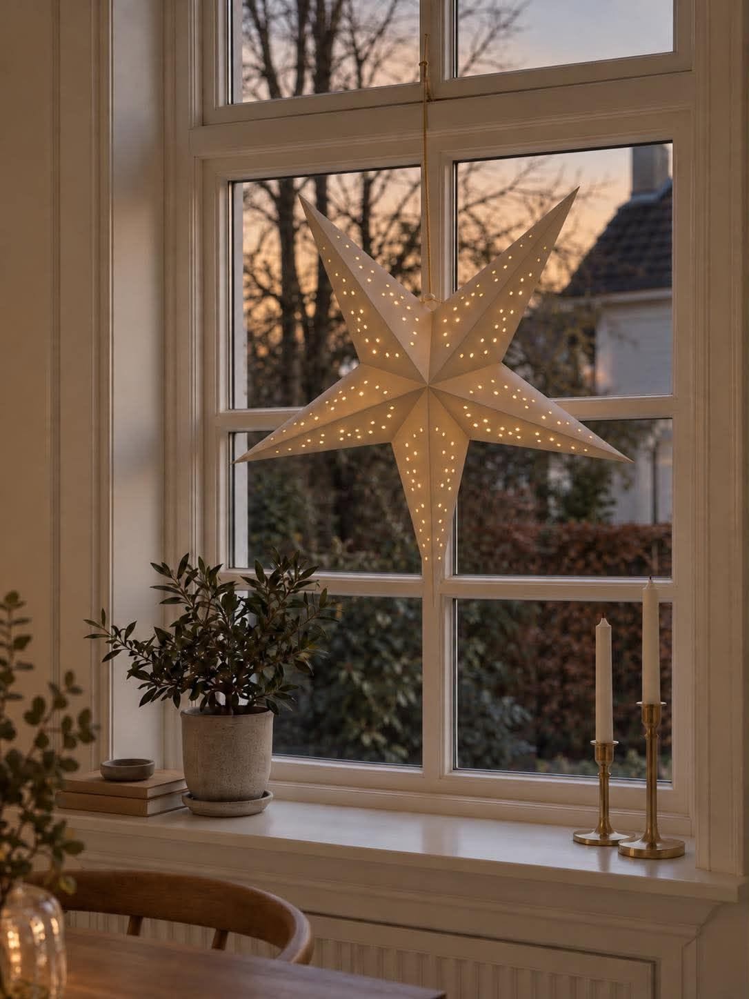Étoile avec lumière LED - Blanche 60 cm