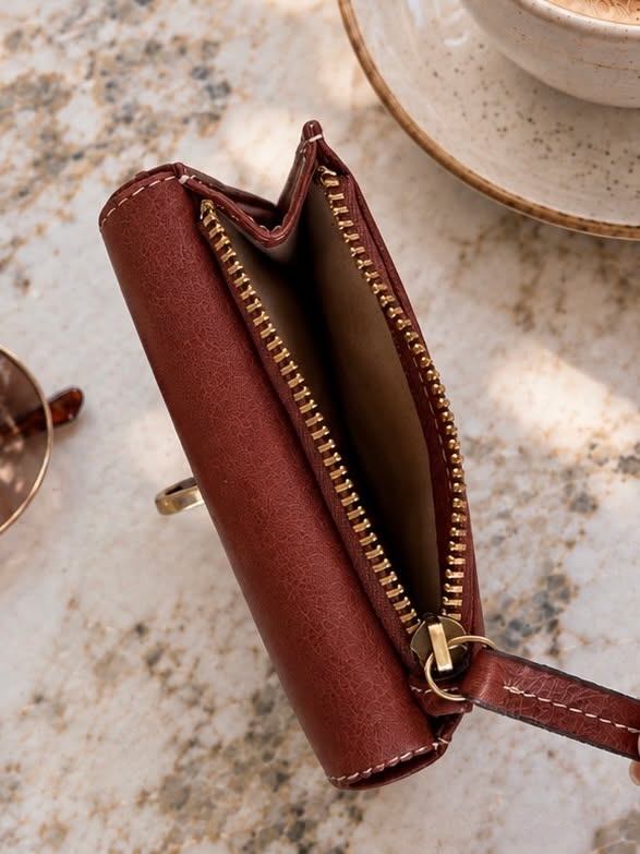 Porte-monnaie Saya Small - Cognac