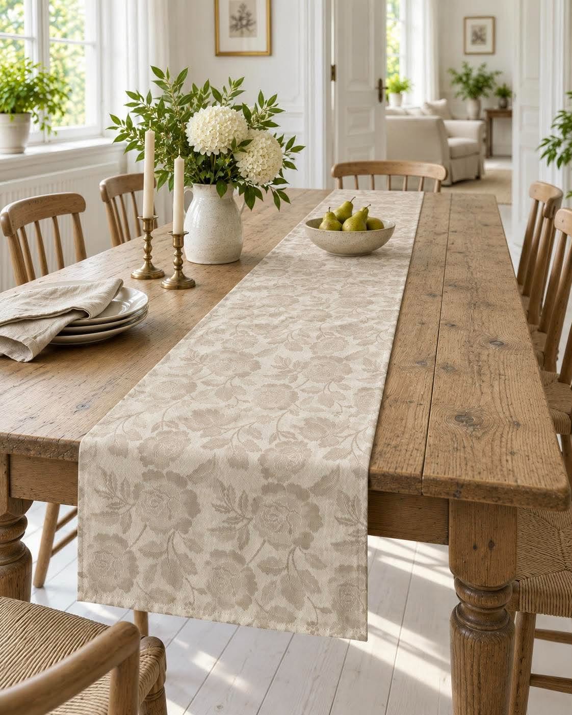 Chemin de table JACQUARD Sable