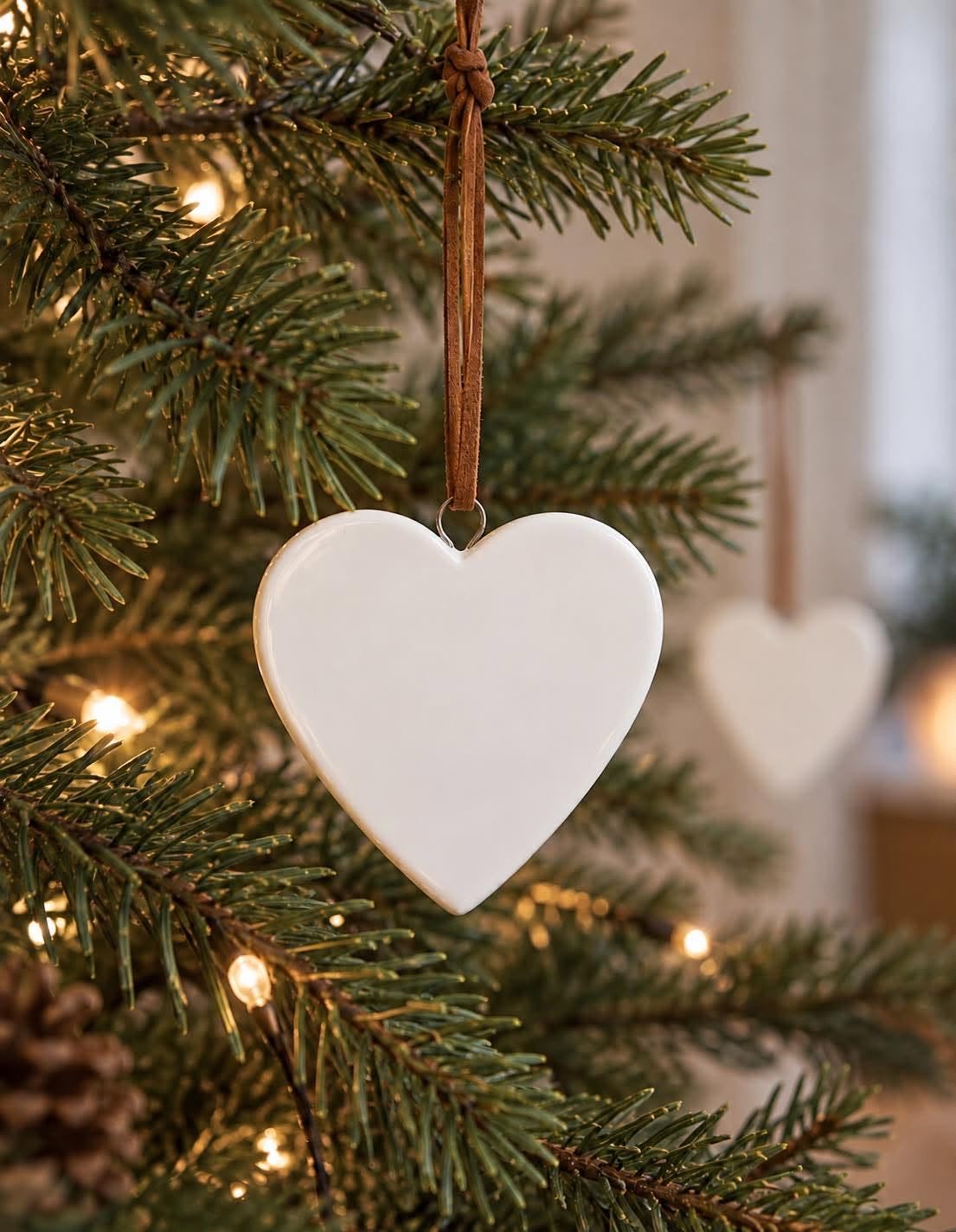 Suspension cœur de Noël - céramique