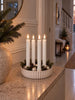 Bougies chandelier LED rainures et télécommande - Blanc 4 pcs