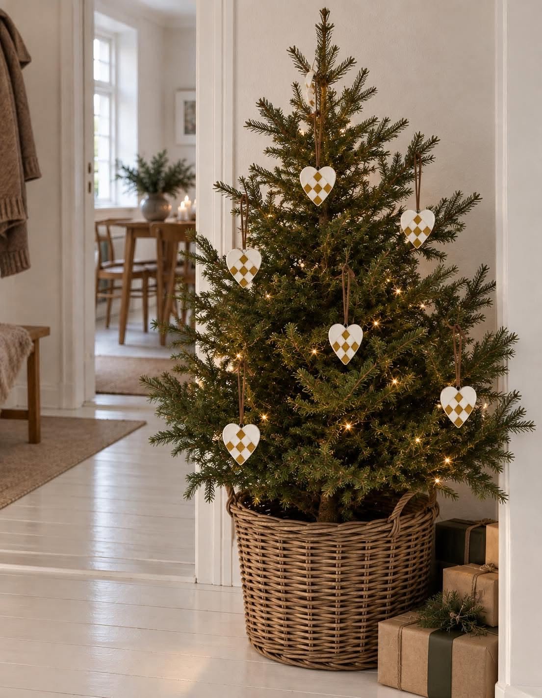 Suspension cœur de Noël - céramique