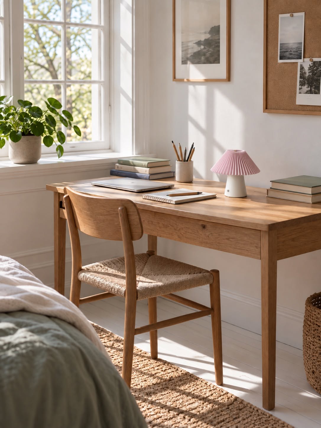 Lampe de table plissée rechargeable - Rose