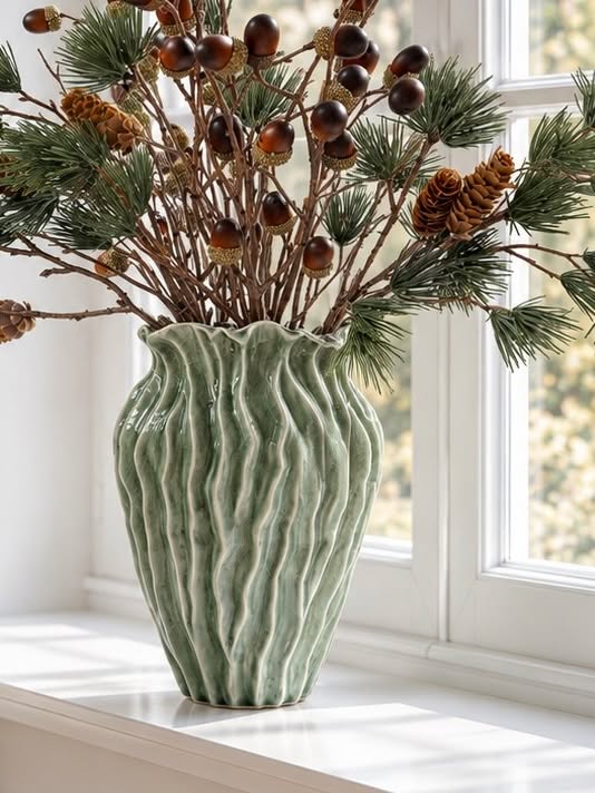 Vase en grès - Menthe